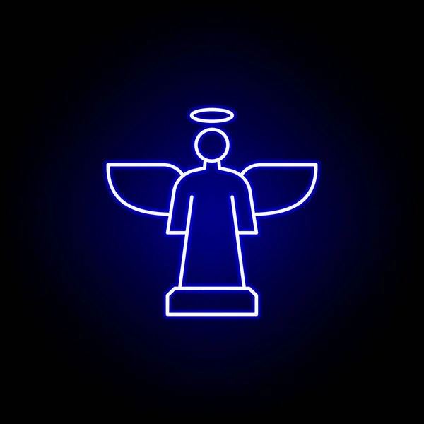 Anjo, contorno da morte ícone de néon azul. conjunto detalhado de ícones de ilustrações de morte. pode ser usado para web, logotipo, aplicativo móvel, UI, UX —  Vetores de Stock