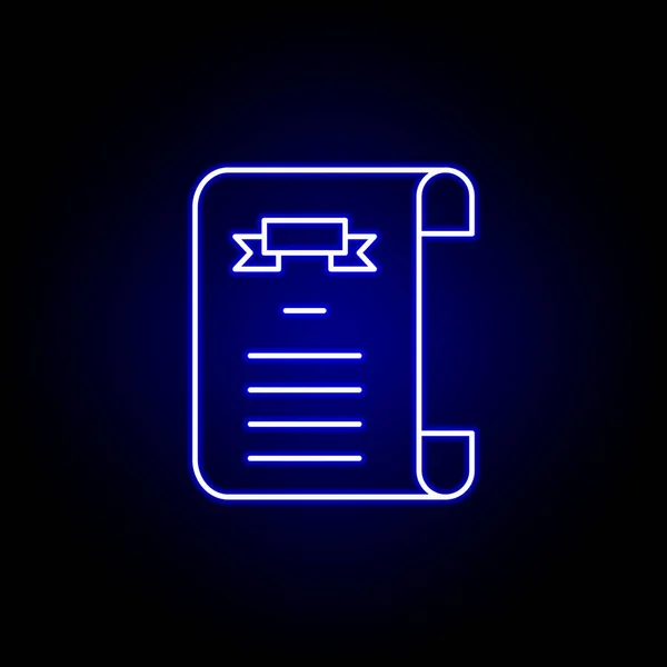 Dödsattesten beskriver blå neonikon. detaljerad uppsättning dödsillustrationer ikoner. kan användas för webb, logotyp, mobilapp, Ui, Ux — Stock vektor