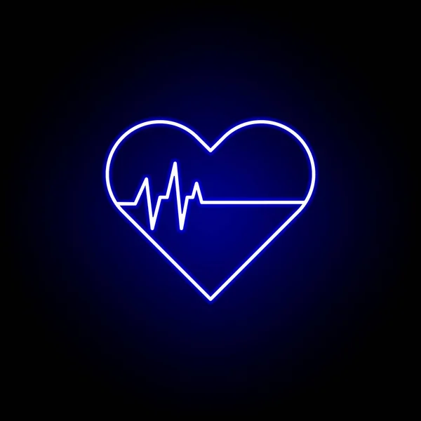 Heart beat stops, death outline blue neon icon. detailed set of death illustrations icons. can be used for web, logo, mobile app, UI, UX — Stock Vector