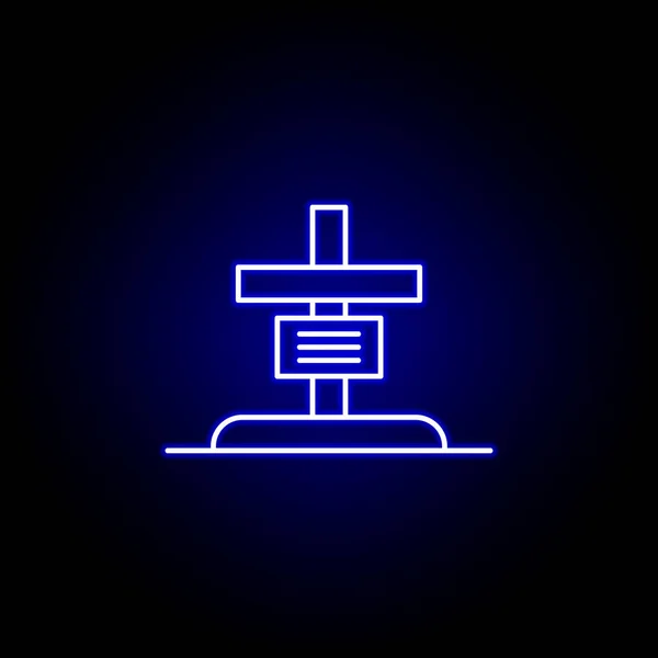 Grab, Totenumrandung blaues Neon-Symbol. Detaillierte Abbildungen des Todes. kann für Web, Logo, mobile App, ui, ux verwendet werden — Stockvektor