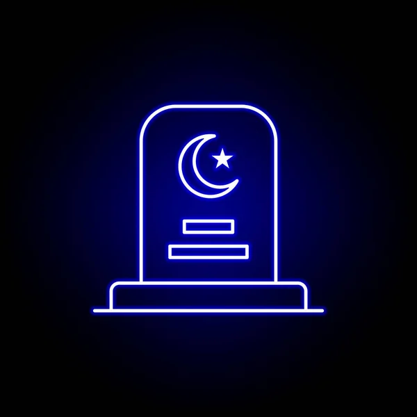 Grave, death outline blue neon icon. detailed set of death illustrations icons. can be used for web, logo, mobile app, UI, UX — Stock Vector