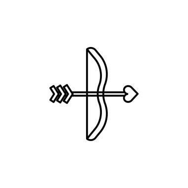 Yay, ok çizgisi ikonu. Sevgililer Günü illüstrasyon simgeleri. İşaretler, semboller ağ, logo, mobil uygulama, Ui, Ux için kullanılabilir