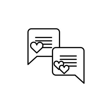 Mesaj, mesaj aşk çizgisi simgesi. Sevgililer Günü illüstrasyon simgeleri. İşaretler, semboller ağ, logo, mobil uygulama, Ui, Ux için kullanılabilir
