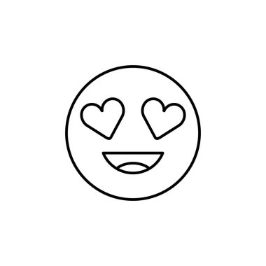 Love Smiley Link Hattı ikonu. Sevgililer Günü illüstrasyon simgeleri. İşaretler, semboller ağ, logo, mobil uygulama, Ui, Ux için kullanılabilir