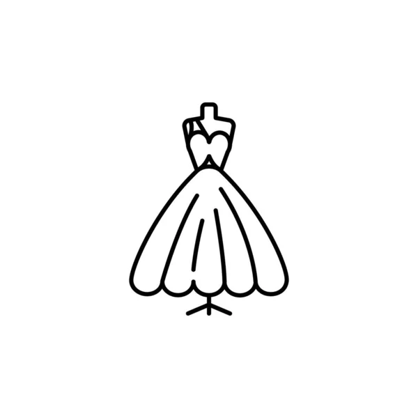 Línea de vestido de novia icono. Elementos de los iconos de ilustración del día de San Valentín. Signos, símbolos se pueden utilizar para la web, logotipo, aplicación móvil, interfaz de usuario, UX — Vector de stock