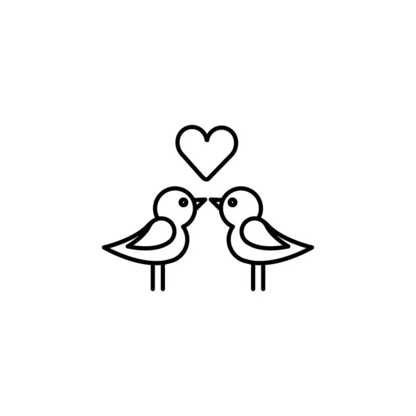 Bird, love bird line icon. Elements of valentines day illustration icons. Signs, symbols can be used for web, logo, mobile app, UI, UX — 스톡 벡터