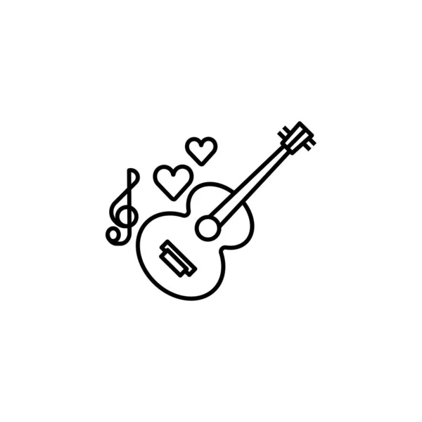 Музика, ікона музичного рядка. Елементи денних валентинок ілюструють ікони. Знаки, символи можуть бути використані для веб, логотипу, мобільного додатка, Ui, Ux — стоковий вектор