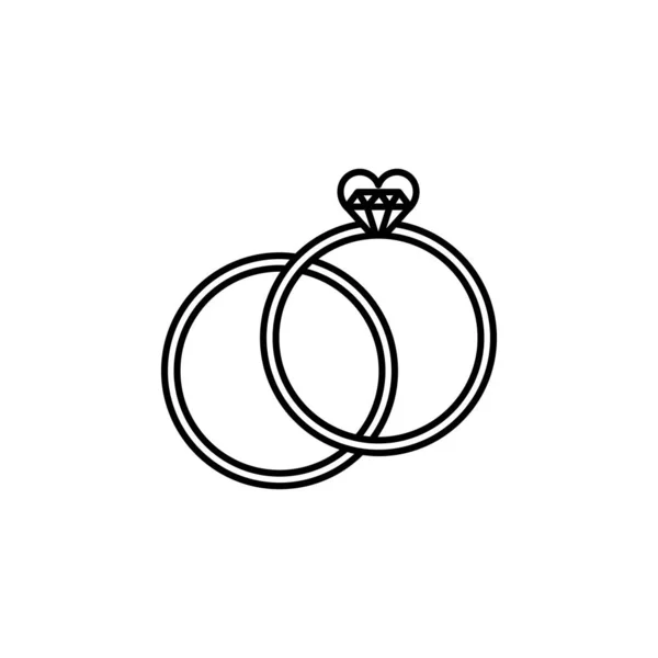 Bague, icône de ligne de signet-ring. Éléments des icônes d'illustration de la Saint-Valentin. Signes, symboles peuvent être utilisés pour le web, logo, application mobile, UI, UX — Image vectorielle