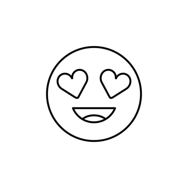 Amore smiley link linea icona. Elementi di San Valentino giorno illustrazione icone. Segni, simboli possono essere utilizzati per il web, logo, app mobile, UI, UX — Vettoriale Stock