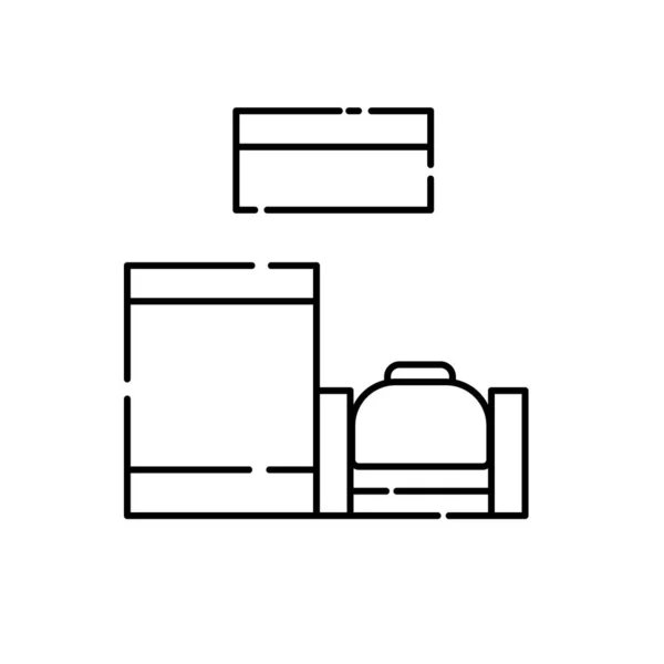 Check-in, viagem, ícone da linha de bagagem. elementos do aeroporto, ícones de ilustração de viagem. sinais, símbolos podem ser usados para web, logotipo, aplicativo móvel, UI, UX — Vetor de Stock