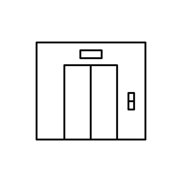 Lift, deuren, liftlijn icoon. elementen van de luchthaven, reisillustratie pictogrammen. borden, symbolen kunnen worden gebruikt voor web, logo, mobiele app, Ui, Ux — Stockvector