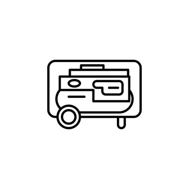 Elektrik jeneratörü çizgisi simgesi. Enerji çizim simgelerinin elementleri. İşaretler, semboller ağ, logo, mobil uygulama, Ui, Ux için kullanılabilir