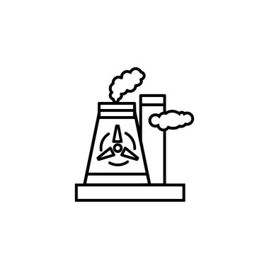 Nükleer enerji hattı ikonu. Enerji çizim simgelerinin elementleri. İşaretler, semboller ağ, logo, mobil uygulama, Ui, Ux için kullanılabilir