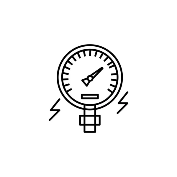 Calibre, indicador de presión icono de la línea. Elementos de la energía iconos de ilustración. Signos, símbolos se pueden utilizar para la web, logotipo, aplicación móvil, interfaz de usuario, UX — Vector de stock