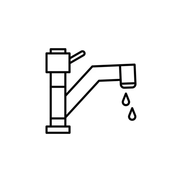 Wasserhahn, Wasserhahn-Leitungssymbol. Elemente der Energieillustration Symbole. Zeichen, Symbole können für Web, Logo, mobile App, ui, ux verwendet werden — Stockvektor