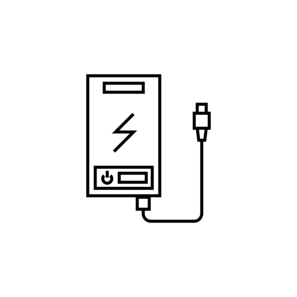 Icône de ligne de banque de puissance. Éléments des icônes d'illustration d'énergie. Signes, symboles peuvent être utilisés pour le web, logo, application mobile, UI, UX — Image vectorielle