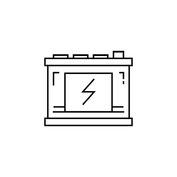 Batería, icono de la línea del radiador. Elementos de la energía iconos de ilustración. Signos, símbolos se pueden utilizar para la web, logotipo, aplicación móvil, interfaz de usuario, UX — Vector de stock