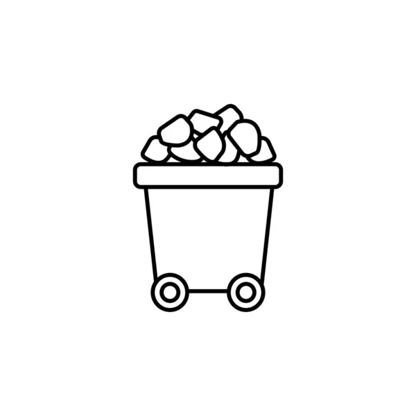 Charbon, icône de ligne de puits de charbon de bois. Éléments des icônes d'illustration d'énergie. Signes, symboles peuvent être utilisés pour le web, logo, application mobile, UI, UX — Image vectorielle