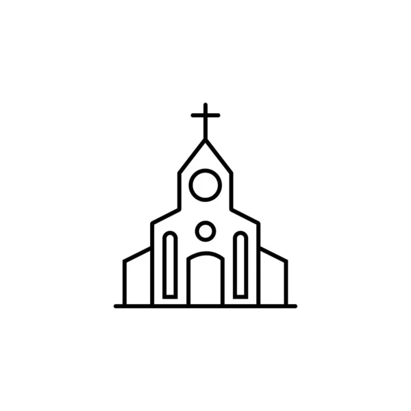 Igreja, protesto, ícone da linha do crucifixo. Elementos de protestos ícones de ilustração. Sinais, símbolos podem ser usados para web, logotipo, aplicativo móvel, UI, UX — Vetor de Stock