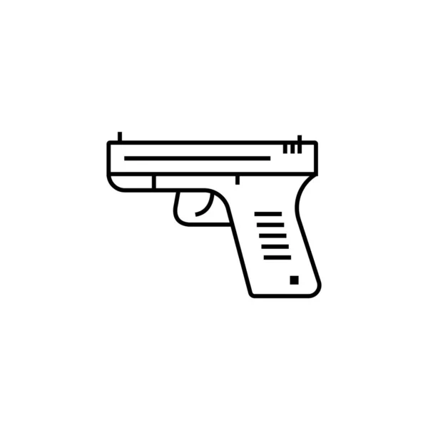 Gun, murder, kill, pistol, weapon line icon. Elements of protests illustration icons. Signs, symbols can be used for web, logo, mobile app, UI, UX — ストックベクタ