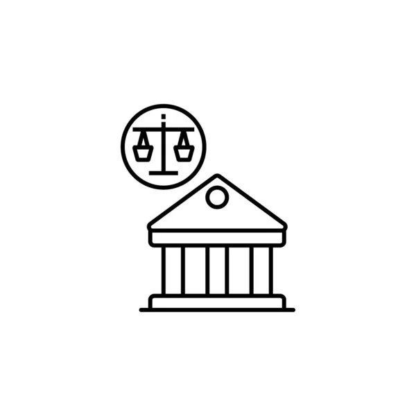 Domstol, lag, domstol domstol line ikon. Delar av protester illustration ikoner. Tecken, symboler kan användas för webben, logotyp, mobilapp, Ui, Ux — Stock vektor