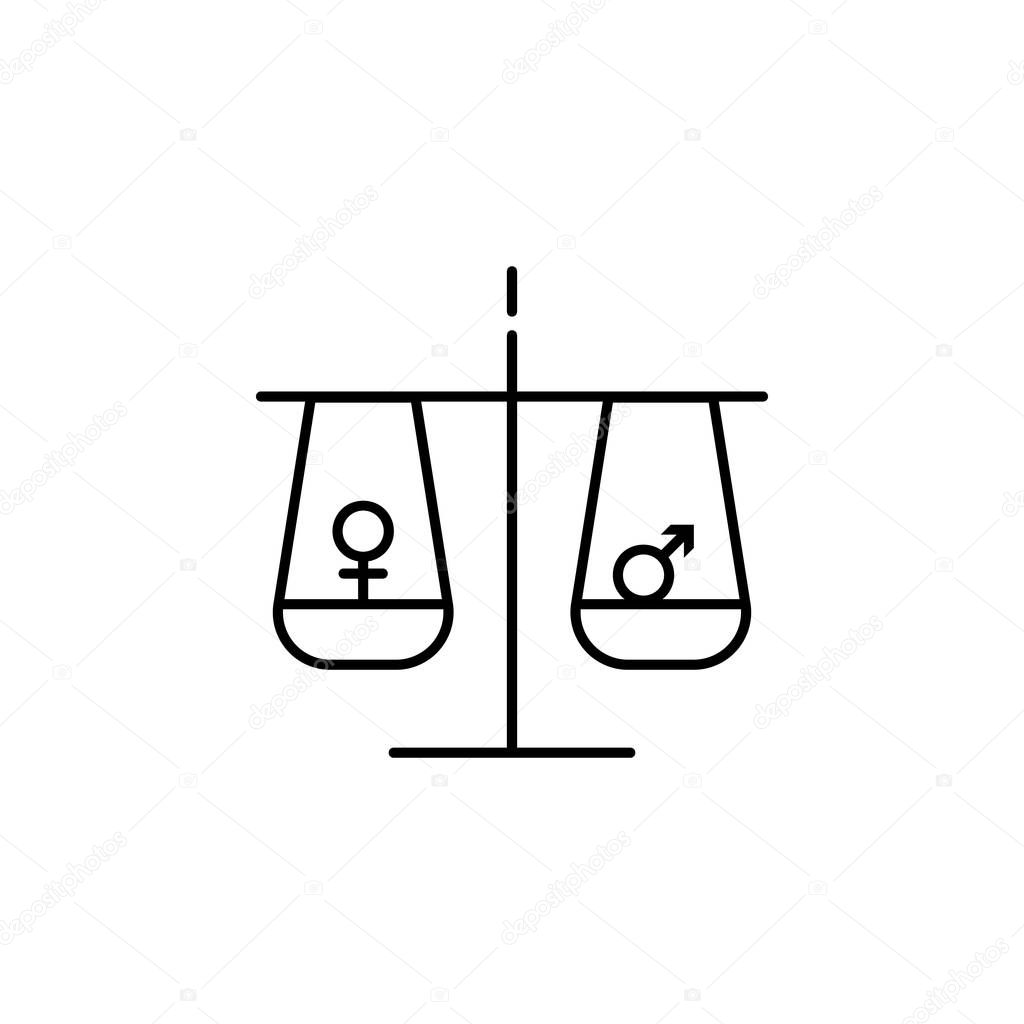 gender, equal, human rights, justice, equality line icon. Elements of protests illustration icons. Signs, symbols can be used for web, logo, mobile app, UI, UX