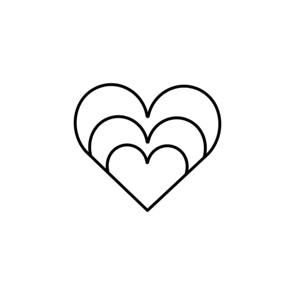 Heat, hearts line icon. Elements of wedding illustration icons. Signs, symbols can be used for web, logo, mobile app, UI, UX — 스톡 벡터