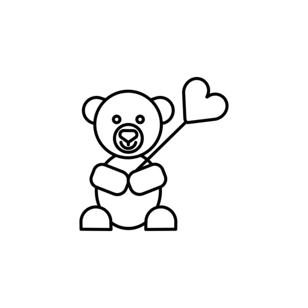 Icône de ligne d'ours. Éléments de mariage icônes illustration. Signes, symboles peuvent être utilisés pour le web, logo, application mobile, UI, UX — Image vectorielle