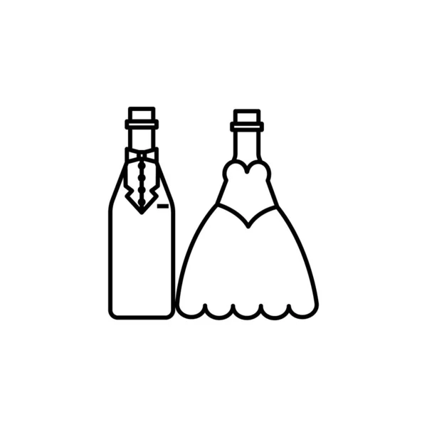 Šampaňské, ikona linky na pití. Prvky ikon svatební ilustrace. Znamení, symboly mohou být použity pro web, logo, mobilní aplikace, Ui, Ux — Stockový vektor