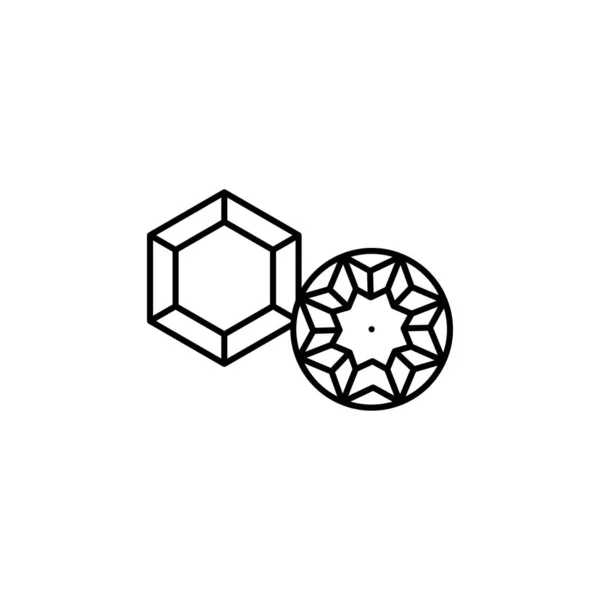 Edelsteine, Diamantlinien-Symbol. Elemente der Ikonen der Hochzeitsillustration. Zeichen, Symbole können für Web, Logo, mobile App, ui, ux verwendet werden — Stockvektor