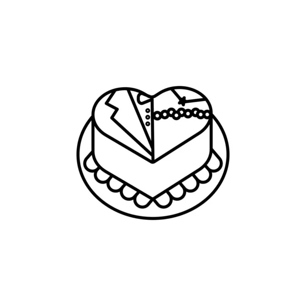Торт, иконка линии сладостей. Элементы свадебных иллюстраций. Знаки, символы могут быть использованы для веб, логотип, мобильное приложение, пользовательский интерфейс, UX — стоковый вектор