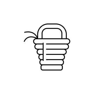 beyaz arkaplan, ip, seyahat, beyaz arkaplanda dağ çizgisi simgesi