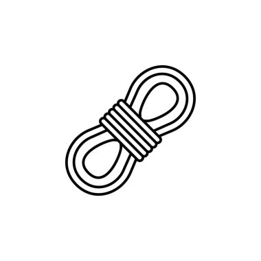 Spor ve rekabet, tırmanma, halat, tırmanma çizgisi simgesi beyaz arkaplanda