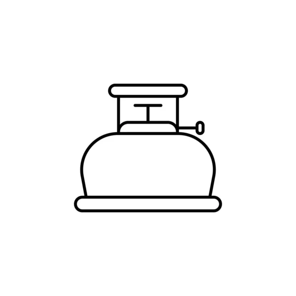 Kochgas, Gas, Foodline-Symbol auf weißem Hintergrund — Stockvektor