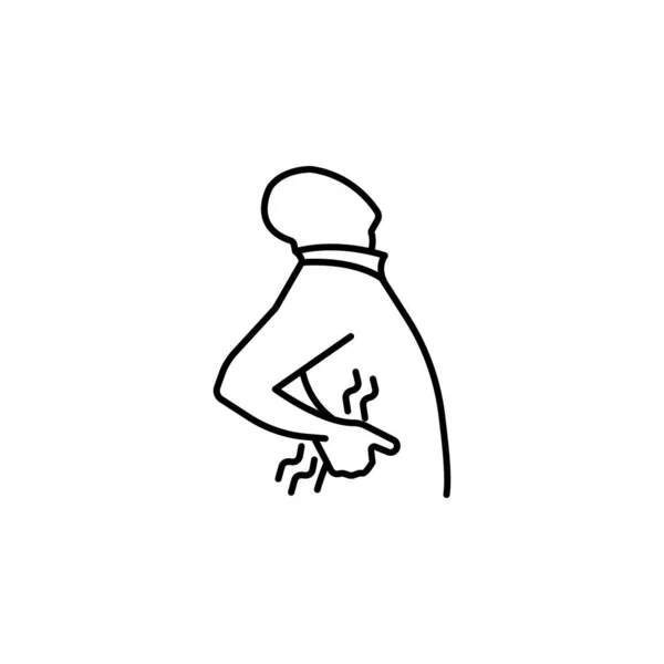Back pain line icon on white background — 스톡 벡터