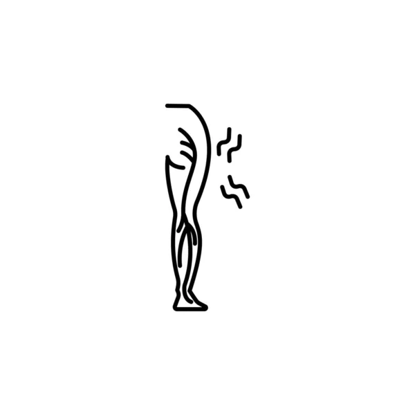 Krampfadern Linie Symbol auf weißem Hintergrund — Stockvektor