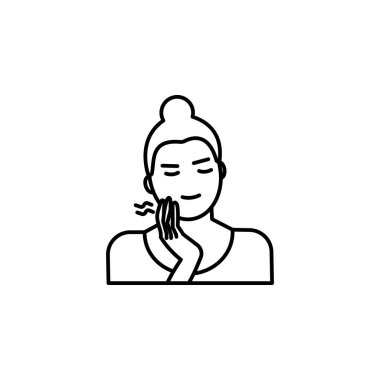 beyaz arkaplanda diş ağrısı çizgisi simgesi