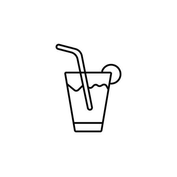 Verão, praia, limonada, ícone de linha de coquetel no fundo branco —  Vetores de Stock