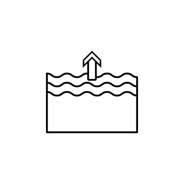 forecast, high, tide line icon on white background