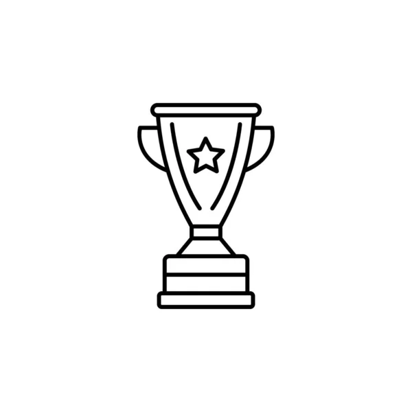 Campione, vincitore, premio, icona della linea del trofeo su sfondo bianco — Vettoriale Stock