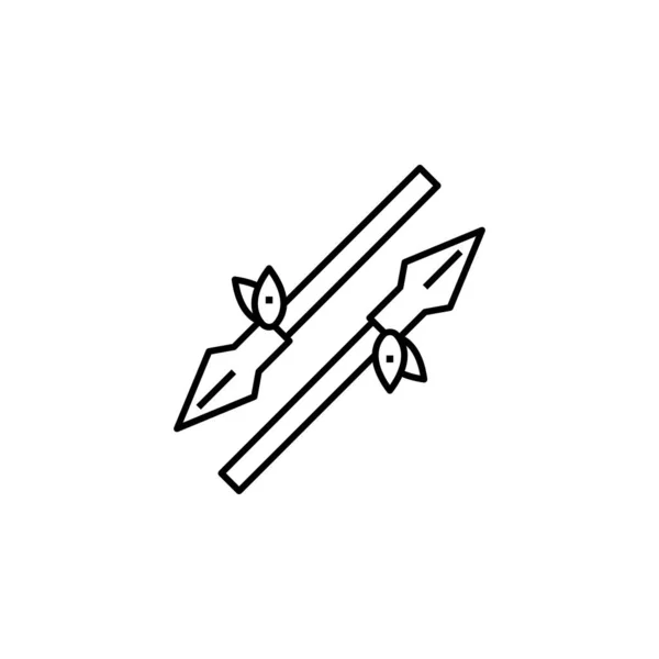 Javelin, spear, weapon line icon on white background — Stok Vektör
