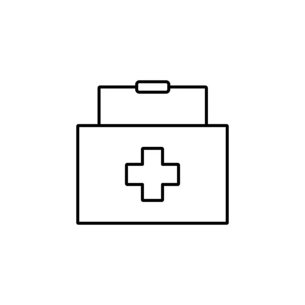 Emergency kit, hospital, health care, medical, medicines line icon on white back — 图库矢量图片