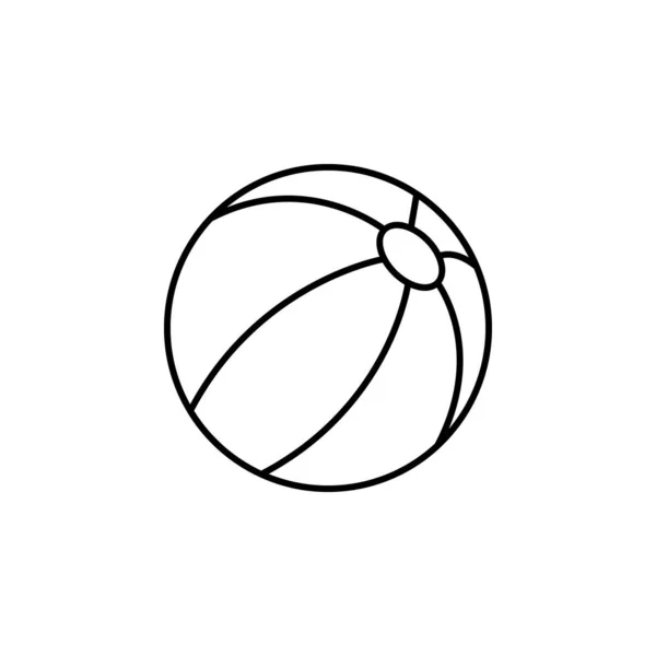 Hobbies and free time, beach ball, fun, ball line icon on white background — ストックベクタ