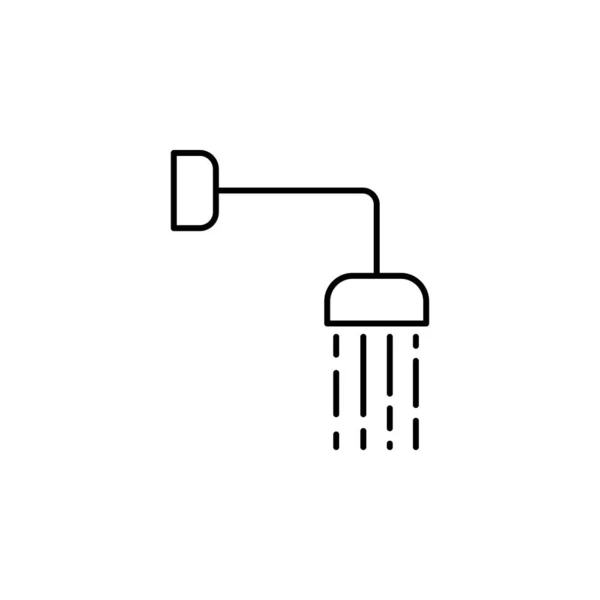 Shower head, hygiene, shower, cleaning line icon on white background — Stock vektor