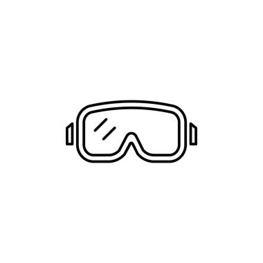 snorkeling, diving mask, goggles, dive, sea line icon on white background