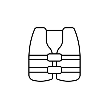 jacket, vest, life jacket, life, security line icon on white background