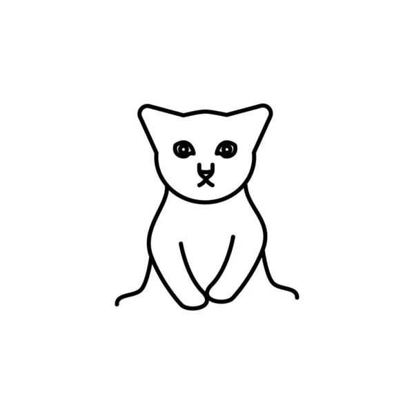 Gato, gatinho, ícone da linha da família no fundo branco — Vetor de Stock