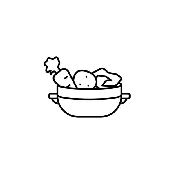 Food, vegetarian, family line icon on white background — Stok Vektör