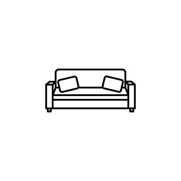 Canapé, icône de ligne familiale sur fond blanc — Image vectorielle