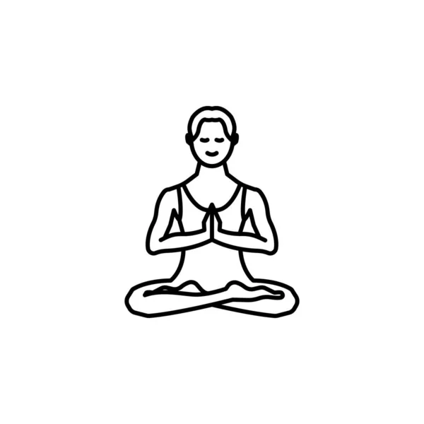 Yoga, icône de ligne de famille sur fond blanc — Image vectorielle
